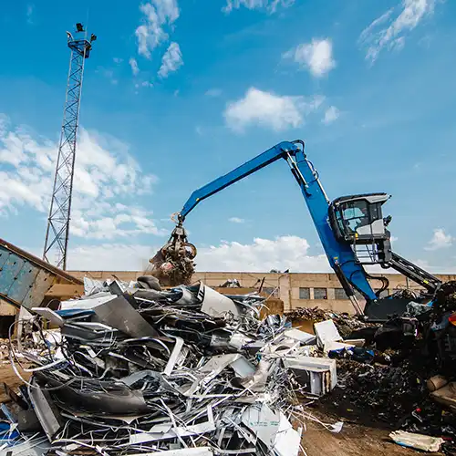 melt metals scrap metal yard and claw crane